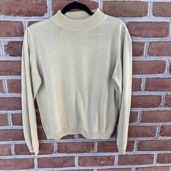 Festive gold lightweight sweater perfect for the holidays Christopher & Banks. S - Picture 1 of 6